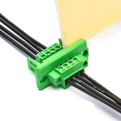 3.81mm Neigung Zufuhr durch das Flansch-Schraubklemme-Klemmenblock-Ineinander greifen