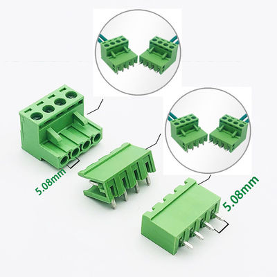 5.08mm Pitch PCB Plug-in Screw Terminal Blöcke Plug + Rechteck Pin Header mit gedruckten Marker Service