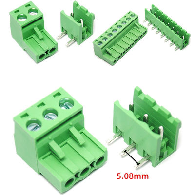 5.08mm Pitch PCB Plug-in Screw Terminal Blöcke Plug + Rechteck Pin Header mit gedruckten Marker Service