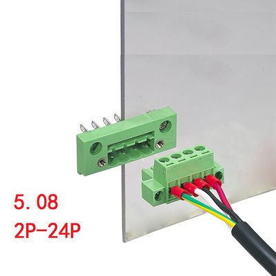 5,08 Millimeter Neigung Zufuhr durch Flansch-Schraubklemme-Klemmenblock-Platten-Berg