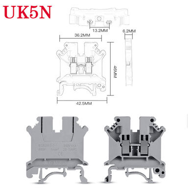 Reihen-Hutschiene-Schraubzwinge-Verteiler 0.2-4mm UK5N Großbritannien ² 800V 41A