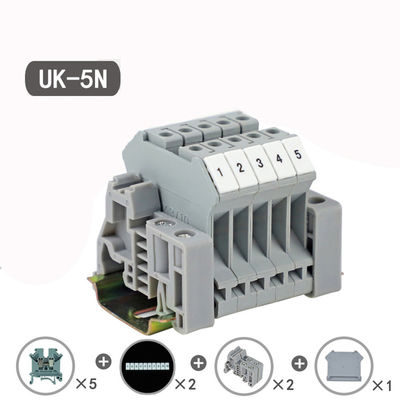 Reihen-Hutschiene-Schraubzwinge-Verteiler 0.2-4mm UK5N Großbritannien ² 800V 41A