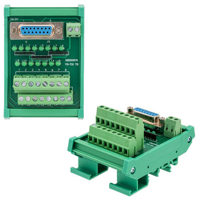 Verbindungsstück-Verteiler-Ausbruch-Brett-Hutschiene Pin Single Ends DB15 d-Subventions-15 führte Indikator