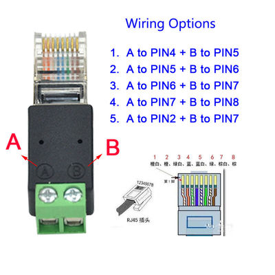 Mann 8P8C des Netz-RJ45 Klemmenblock-dem Adapter zur Schraubklemme-RS485