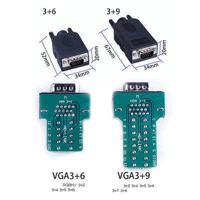 Subvention 15 DB15 D Pin VGA (3+9) drei Reihen-männlich-weibliche Verbindungsstücke zum Verteiler-Adapter