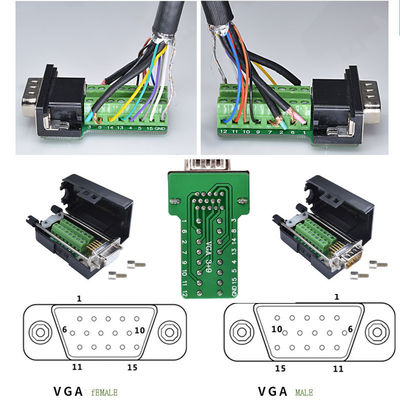 Subvention 15 DB15 D Pin VGA (3+9) drei Reihen-männlich-weibliche Verbindungsstücke zum Verteiler-Adapter
