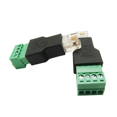 Männliches Verbindungsstück-modulare Stecker RJ11 6P4C bis 4 Pin Screw Terminal Blocks Adapter