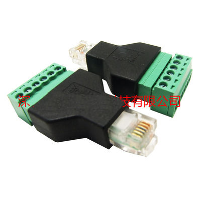 Verbindungsstück-modulare Stecker RJ12 6P6C bis 6 Pin Screw Terminal Blocks Adapter