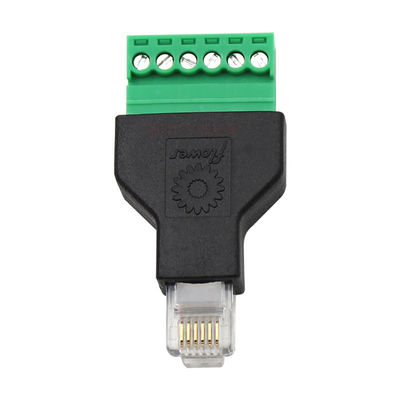 Verbindungsstück-modulare Stecker RJ12 6P6C bis 6 Pin Screw Terminal Blocks Adapter