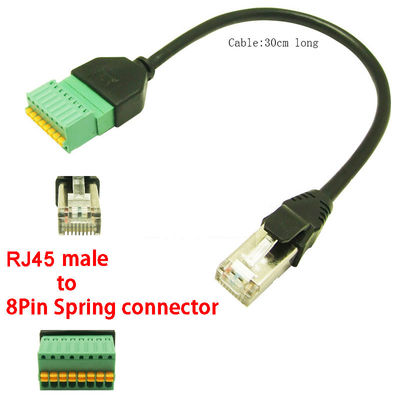 Verbindungsstück RJ45 8P8C bis 8 Pin Screw Terminal Block Adapter 30cm lang für Sicherheit CCTV-Videolösung