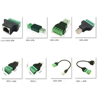 RJ45 Mann 8P8C bis 8 Pin Screw Terminal Block Adapter für CCTV-Videolösung