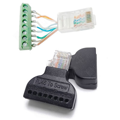 RJ45 Mann 8P8C bis 8 Pin Screw Terminal Block Adapter für CCTV-Videolösung