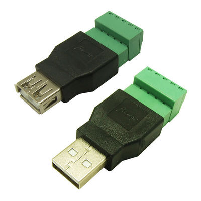 Metallgehäuse USB Männlich oder weiblich Jack zu 5-Pin-Schraub-Terminalblöcke Steckverbinder Adapter