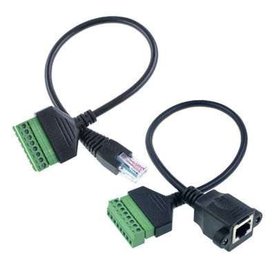 Weibliches oder des Mannrj45 8P8C Verbindungsstück zu 8 Pin Screw Terminals Converter Adapter Kabel 30cm lang