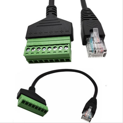 Weibliches oder des Mannrj45 8P8C Verbindungsstück zu 8 Pin Screw Terminals Converter Adapter Kabel 30cm lang