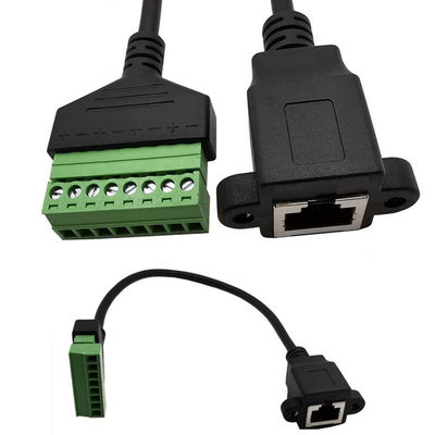 Weibliches oder des Mannrj45 8P8C Verbindungsstück zu 8 Pin Screw Terminals Converter Adapter Kabel 30cm lang