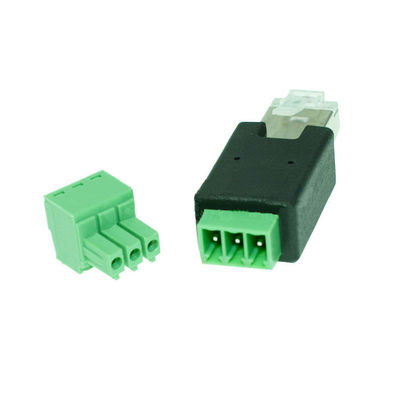 Mann 8P8C des Netz-RJ45 bis 3 Pin Screw Terminal Block Adapter