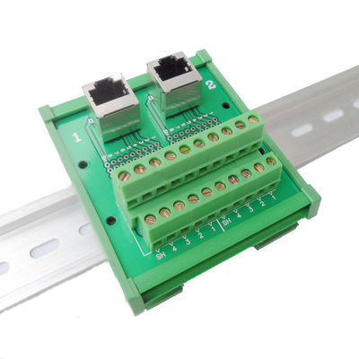 Netz RJ45 Jack Dual Connectors zur Schraubklemme-Klemmenblock-Ausbruch-Brett-Adapter-Lärm-Schiene