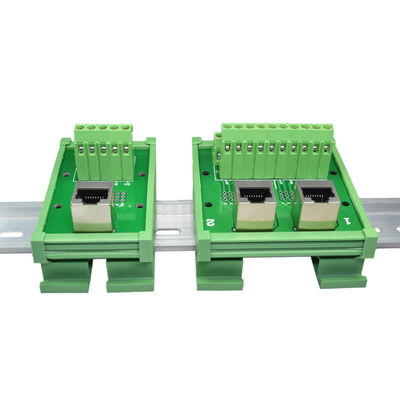 Netz RJ45 Jack Dual Connectors zur Schraubklemme-Klemmenblock-Ausbruch-Brett-Adapter-Lärm-Schiene
