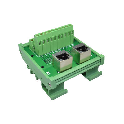 Netz RJ45 Jack Dual Connectors zur Schraubklemme-Klemmenblock-Ausbruch-Brett-Adapter-Lärm-Schiene