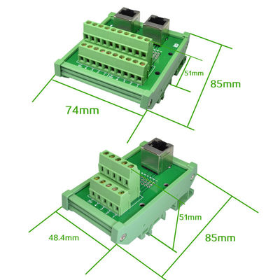 Netz RJ45 Jack Dual Connectors zur Schraubklemme-Klemmenblock-Ausbruch-Brett-Adapter-Lärm-Schiene