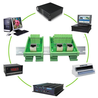 Netz RJ45 Jack Dual Connectors zur Schraubklemme-Klemmenblock-Ausbruch-Brett-Adapter-Lärm-Schiene