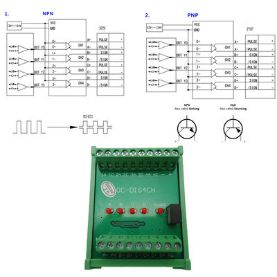 Konverter von Open-Collector-HTL 24v in die differenzialen Weisen TTLs 5v Signal-4 allgemeinhin