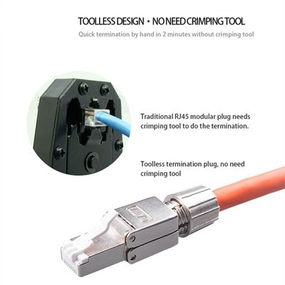 Modulare Stecker Cat.6 Cat6A Cat7 des Netz-RJ45 schirmten hohe Geschwindigkeit der Verbindungsstück-8P8C ab