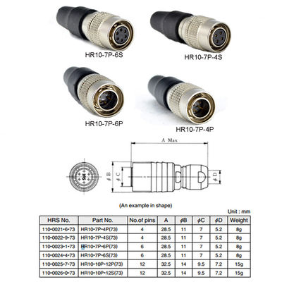 Push-pull-Steckverbinder-Ersatz Stifte HR10 Reihe 4 bis 6