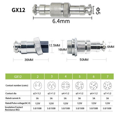 Farbiger Luftfahrt-Verbindungsstück-männlich-weiblicher Sockel-Stecker GX12 GX16 für mechanisches Tastatur-Kabel
