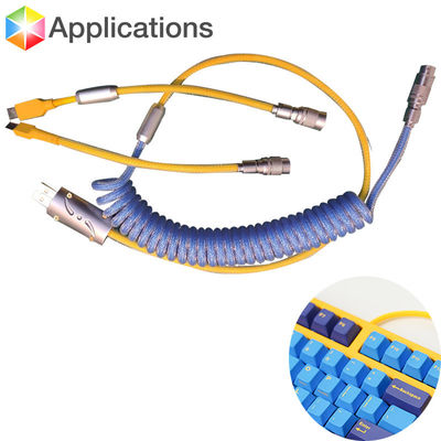 Mechanisches Tastatur-Kabel umwickelte das Verbindungsstück der Luftfahrt-YC8, das USB-Art-c Schnittstelle verbindet
