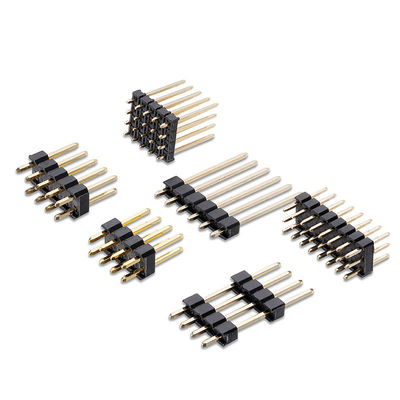 Winkel-Pin Header PWBs SMT der Neigungs-1.27mm 2.0mm 2.54mm fertigte männliches Verbindungsstück-einzelne dreifache Verdoppelungreihe besonders an