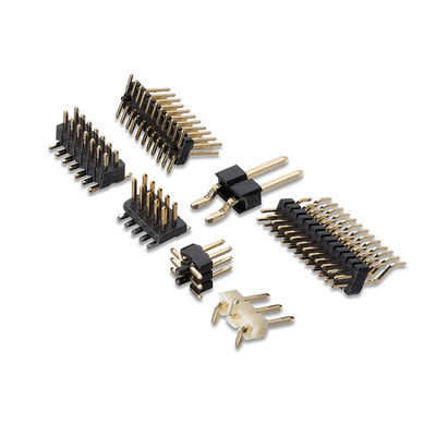Winkel-Pin Header PWBs SMT der Neigungs-1.27mm 2.0mm 2.54mm fertigte männliches Verbindungsstück-einzelne dreifache Verdoppelungreihe besonders an