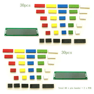 62pcs färbte 2.54mm einzelne Reihen-gerade Pin Header Female Socket PWB-Leiterplatten-Verbinder