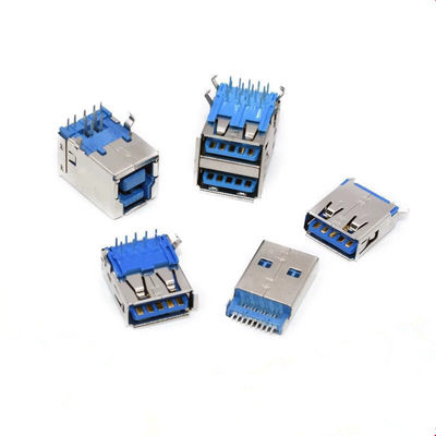 Einzelnes oder Doppel-Port USB 3,0 Art a-Flanschdose-Jack PWB-Leiterplatten-Verbinder für Laptop-Notebook