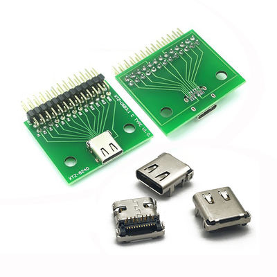 Art Flanschdose-Jack PWB-Verbindungsstück 24P USB 3,1 Stift c-Behälters 24 schnelles aufladendes Port