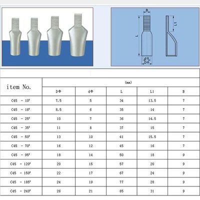 C45 Kupfer Kabelschuhe Stiftförmiger Einsatz Nadelverbinder Leistungsschalter Kabel
