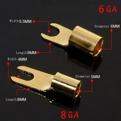 Audiofalz-Spaten Terminalgold überzogenes 0GA/2GA /4GA /6GA /8GA/10GA