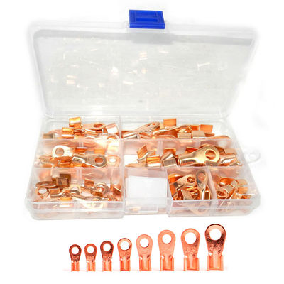 quetschverbinden offener Draht des Fass-80pcs kupferne Ring Lug Terminals Assortment Set-Ausrüstung OT 10A zu 100A