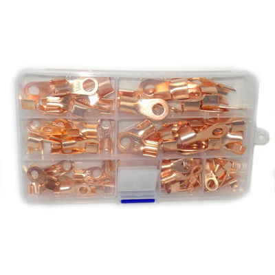 quetschverbinden offener Draht des Fass-80pcs kupferne Ring Lug Terminals Assortment Set-Ausrüstung OT 10A zu 100A