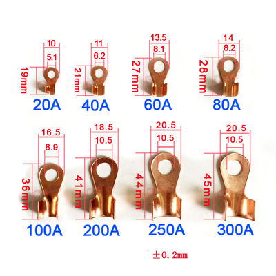 Offener Fass-Draht quetschverbinden kupfernen Ring Lug Terminals OT 5A zu 500A