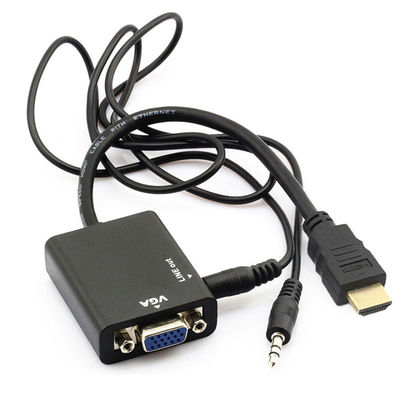 Mann 1080p Hdmi zu VGA-Frau mit Audiokabel-Konverter-Adapter für HDTV-PC
