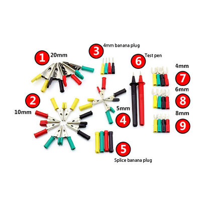 Elektronischer Vielfachmessgerät-Sonden-Tastkopf-Kit Spade Lugs Alligator Clips-Banane Pugs-Satz
