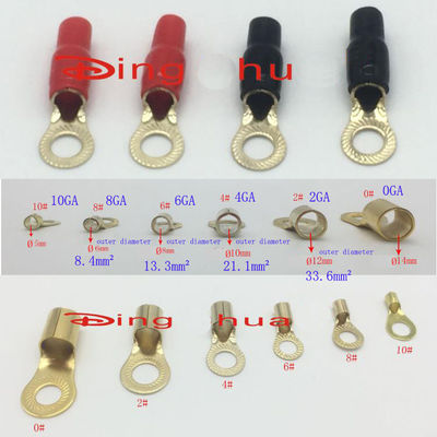 Audiofalz Ring Terminal Gold Plated 0GA/2GA /4GA /6GA /8GA/10GA