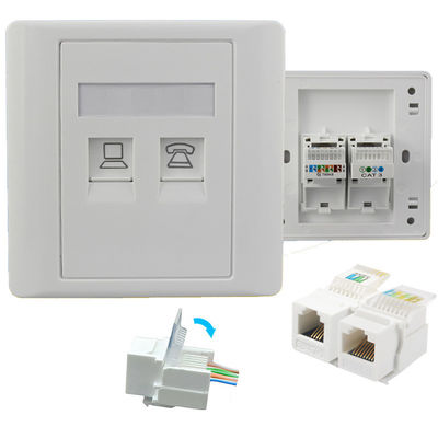 Schnelle Klammer Doppel-Port RJ11 RJ45 Telefonnetz-modulare Jack Cats 5E für Wandsteckdose-Ausgang