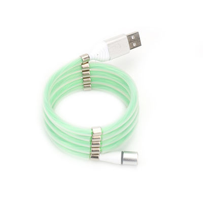 Pogo Pin LED, der leuchtendes magnetisches Aufladungskabel-aufgerolltes Seil 100cm USBs beleuchtet