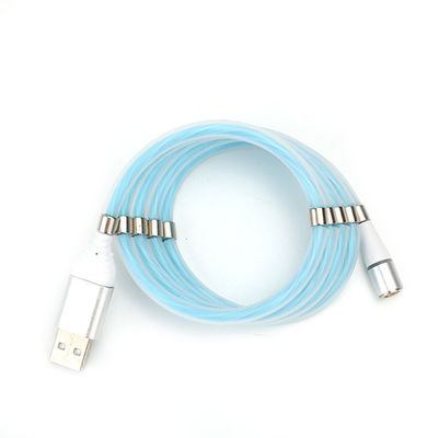 Pogo Pin LED, der leuchtendes magnetisches Aufladungskabel-aufgerolltes Seil 100cm USBs beleuchtet