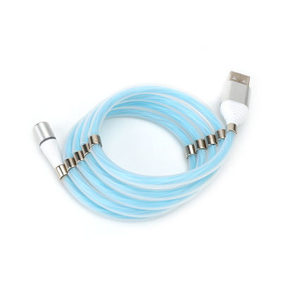 Pogo Pin LED, der leuchtendes magnetisches Aufladungskabel-aufgerolltes Seil 100cm USBs beleuchtet
