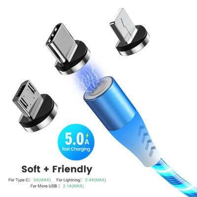Pogo Pin Luminous LED, das magnetisches Aufladungskabel USBs für Handys beleuchtet
