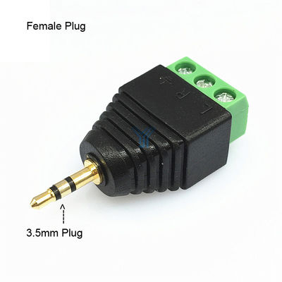 3.5mm Audiomann Jack Female Plug Stereokopfhörer-3-Pole zum Schraubklemme-Klemmenblock-Adapter